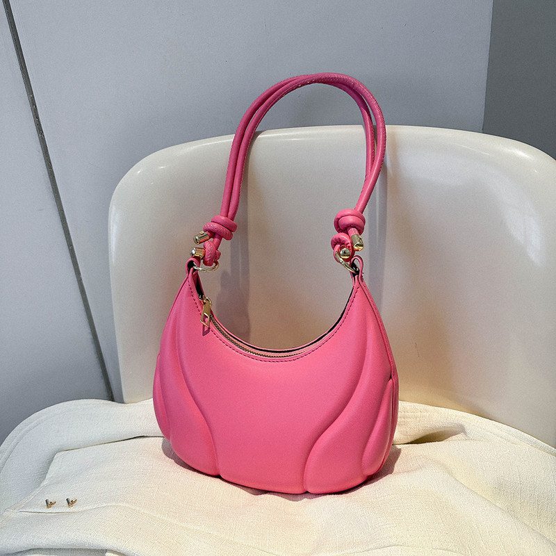 Geantă retro de culoare solidă Genți de umăr din piele de înaltă calitate pentru femei Y2K Genți de mână simple pentru femei, de designer Hobos