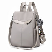 Casual γυναικείο τσαντάκι πλάτης Αντικλεπτικό σακίδιο πλάτης Oxford Mochila Hairball Tassel Αδιάβροχη σχολική τσάντα ώμου για εφήβους κορίτσι