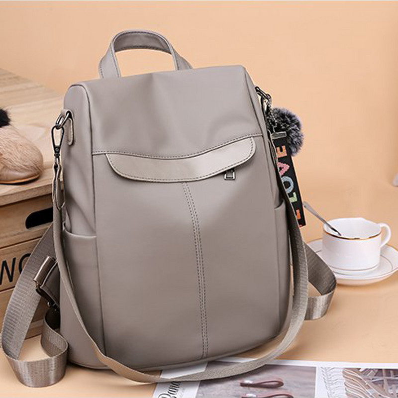Casual γυναικείο τσαντάκι πλάτης Αντικλεπτικό σακίδιο πλάτης Oxford Mochila Hairball Tassel Αδιάβροχη σχολική τσάντα ώμου για εφήβους κορίτσι