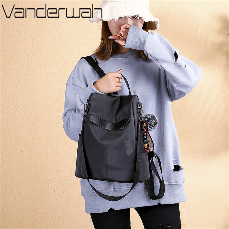 Casual γυναικείο τσαντάκι πλάτης Αντικλεπτικό σακίδιο πλάτης Oxford Mochila Hairball Tassel Αδιάβροχη σχολική τσάντα ώμου για εφήβους κορίτσι