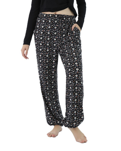 Fdfklak Elasticitate înaltă Femei Pantaloni largi Pantaloni de lounge cu imprimeu floral Casual 100KG Haine de acasă pentru dormit Pantaloni de toamnă Nou