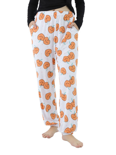 Fdfklak Elasticitate înaltă Femei Pantaloni largi Pantaloni de lounge cu imprimeu floral Casual 100KG Haine de acasă pentru dormit Pantaloni de toamnă Nou