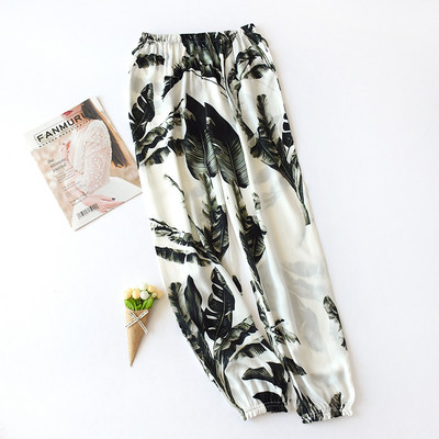 Fdfklak Ženske pamučne salonske hlače Dugi donji dio pidžame Ljetni print Pidžame Hlače Ženske donje hlače za spavanje