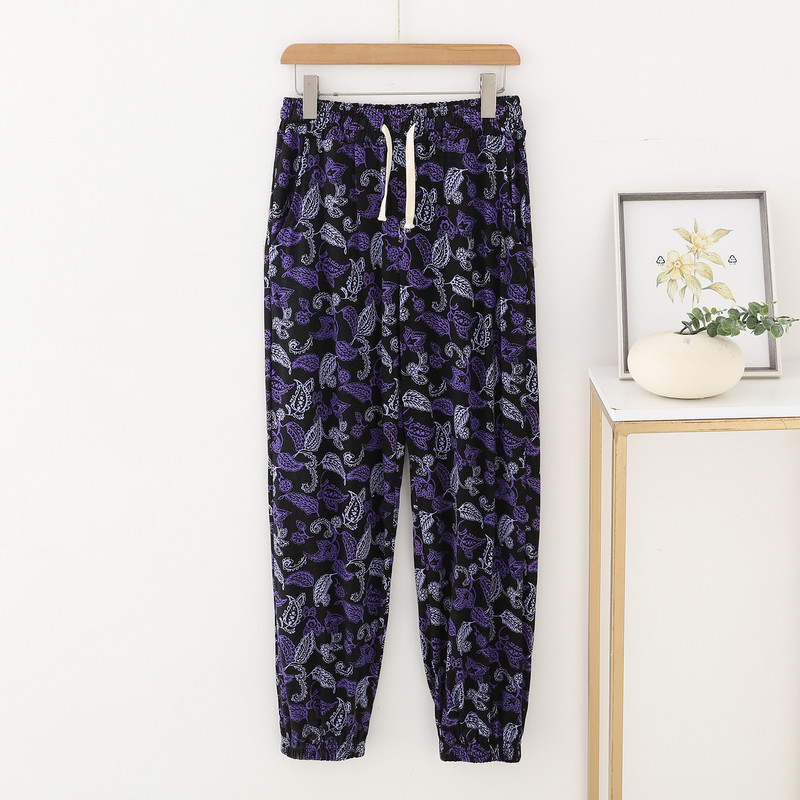 2023, primăvară, vară, imprimate noi, pantaloni de dormit largi, din bumbac modal, pantaloni lungi de pijama, pantaloni de acasă pentru femei