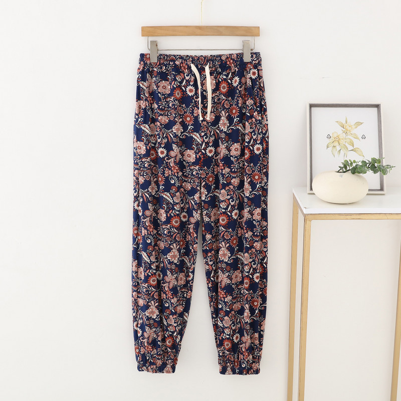 2023, primăvară, vară, imprimate noi, pantaloni de dormit largi, din bumbac modal, pantaloni lungi de pijama, pantaloni de acasă pentru femei