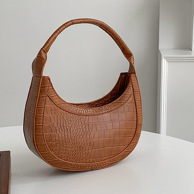 Μόδα τσάντες ώμου με μοτίβο αλιγάτορα Γυναικείες τσάντες μασχάλης με μικρό χερούλι Clutch Luxury Pu δερμάτινες γυναικείες τσάντες τσάντες tote