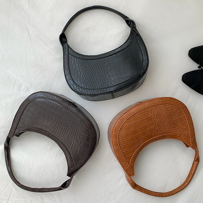 Μόδα τσάντες ώμου με μοτίβο αλιγάτορα Γυναικείες τσάντες μασχάλης με μικρό χερούλι Clutch Luxury Pu δερμάτινες γυναικείες τσάντες τσάντες tote