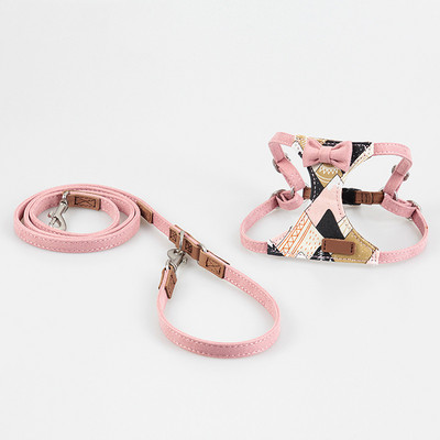 Ham de modă pentru animale de companie pentru câini de talie mică, buldog francez, chihuahua, accesorii pentru căței, hamuri ușoare pentru câini și lesă pentru animale de plimbare