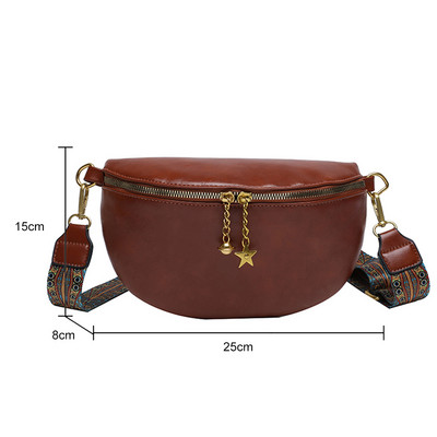 Geantă de modă pentru femei, genți de tip crossbody cu curea lată, poșetă pentru femeie, cu fermoar, din piele portabilă, geantă de umăr