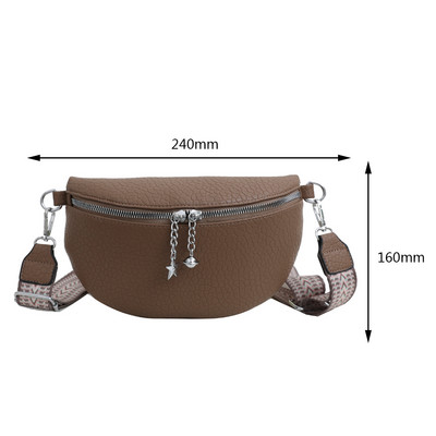 Geantă de modă pentru femei, genți de tip crossbody cu curea lată, poșetă pentru femeie, cu fermoar, din piele portabilă, geantă de umăr