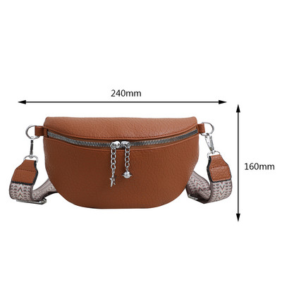 Geantă de modă pentru femei, genți de tip crossbody cu curea lată, poșetă pentru femeie, cu fermoar, din piele portabilă, geantă de umăr