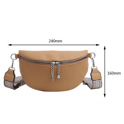 Geantă de modă pentru femei, genți de tip crossbody cu curea lată, poșetă pentru femeie, cu fermoar, din piele portabilă, geantă de umăr