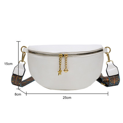 Geantă de modă pentru femei, genți de tip crossbody cu curea lată, poșetă pentru femeie, cu fermoar, din piele portabilă, geantă de umăr