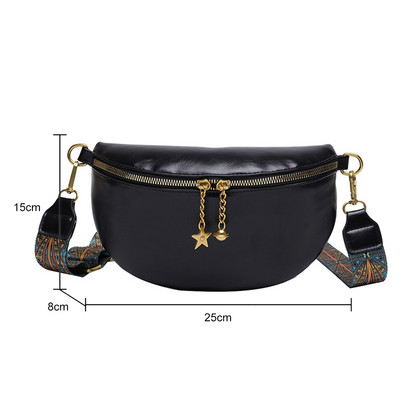 Geantă de modă pentru femei, genți de tip crossbody cu curea lată, poșetă pentru femeie, cu fermoar, din piele portabilă, geantă de umăr