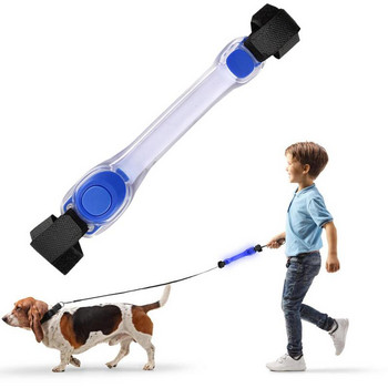 Нова LED светеща лента за китка Led Slap гривни Мигащи светлинни гривни Светят в тъмното Светлоотразителна лента за ръка за разходка на куче