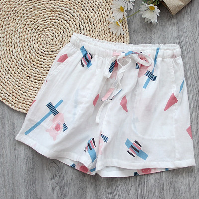 Γυναικεία καλοκαιρινά κινούμενα σχέδια με στάμπα για το σπίτι Σορτς Βαμβακερή γάζα με λεπτή ανάσα Πυτζάμα σορτς Χαλαρά σε συν μέγεθος Κοντό παντελόνι Beach Sleep Bottoms