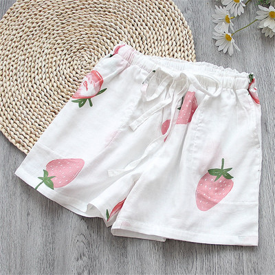 Γυναικεία καλοκαιρινά κινούμενα σχέδια με στάμπα για το σπίτι Σορτς Βαμβακερή γάζα με λεπτή ανάσα Πυτζάμα σορτς Χαλαρά σε συν μέγεθος Κοντό παντελόνι Beach Sleep Bottoms