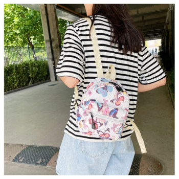 Μίνι γυναικεία σακίδια πλάτης Trend 2023 Nylon γυναικεία τσάντα Εκτύπωση ζώων Μικρές γυναικείες σχολικές τσάντες πλάτης για εφήβους Σακίδιο