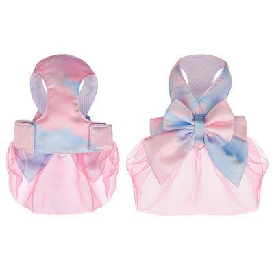 Vesti stiilis suur kikilips, kaunistus organza printsesskleit Grendiant värvi tüdruk lemmiklooma koera kutsika rakmed jalutusrihma jalutusrihma komplekt