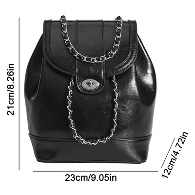 Naised Korea Pingutusnöörid Miniketid Naiste seljakott Õlivaha Nahast Õlakott Vabaaja reisikott must seljakott