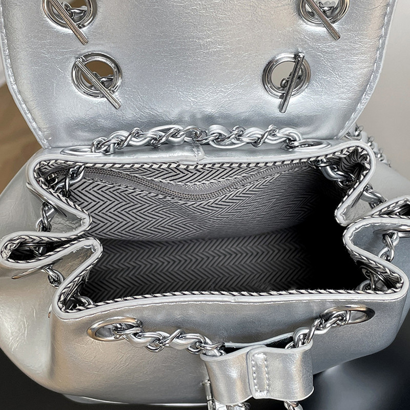 Naised Korea Pingutusnöörid Miniketid Naiste seljakott Õlivaha Nahast Õlakott Vabaaja reisikott must seljakott