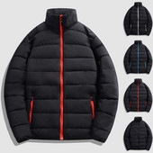 Μπουφάν ανδρικών ενδυμάτων Olive Snow Warm Winter Bubble H Μασίφ φερμουάρ Stcollar Fly Coat Παλτό μανίκι Ανδρικά παλτό με καμπάνα τσέπης