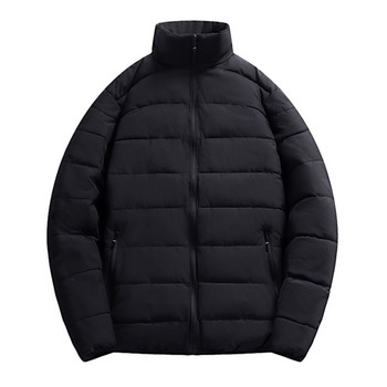 Мъжко облекло Яке Olive Snow Warm Winter Bubble H Solid Zipper Stcollar Fly Coat Coat Sleeve Men Pocket Bell Jacket Coats