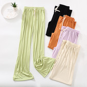 2023 Νέο καλοκαιρινό μονόχρωμο ίσιο παντελόνι με πάτο ύπνου Γυναικεία ρούχα Modal Soft Sleepwear Σαλόνι παντελόνι με κορδόνια