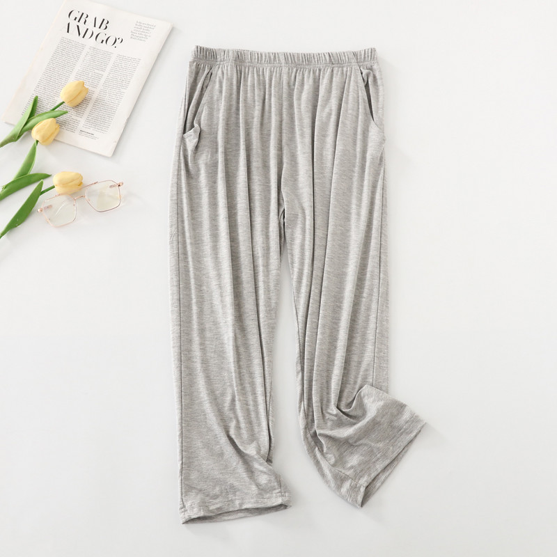 Pantaloni noi de vară pentru femei, până la gamba, secțiune subțire, modal moale, cu talie înaltă, pijamale de dormit, de culoare solidă, pantaloni de dormit