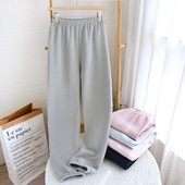 Fdfklak Sleep Bottoms Γυναικεία 100% Air Cotton 2022 Winter Soft Warm Άνετα Παντελόνια Πυτζάμες Μονόχρωμα Leisure Sleep-Pants