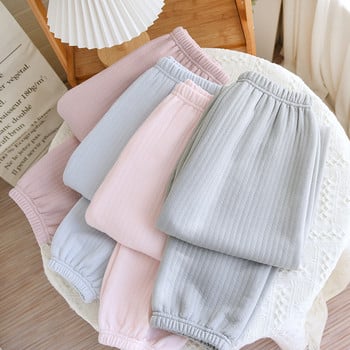 Fdfklak Sleep Bottoms Γυναικεία 100% Air Cotton 2022 Winter Soft Warm Άνετα Παντελόνια Πυτζάμες Μονόχρωμα Leisure Sleep-Pants