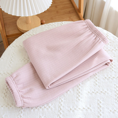 Fdfklak Sleep Bottoms Γυναικεία 100% Air Cotton 2022 Winter Soft Warm Άνετα Παντελόνια Πυτζάμες Μονόχρωμα Leisure Sleep-Pants