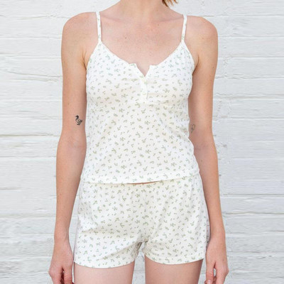 Maemukilabe Fairy Y2K 00s Vintage 2-osaline Kawaii Skull Print pidžaamakomplekt Armas valge Cami + minipüksid Grunge Coquette Lounge