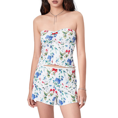 Maemukilabe Fairy Y2K 00s Vintage 2-osaline Kawaii Skull Print pidžaamakomplekt Armas valge Cami + minipüksid Grunge Coquette Lounge