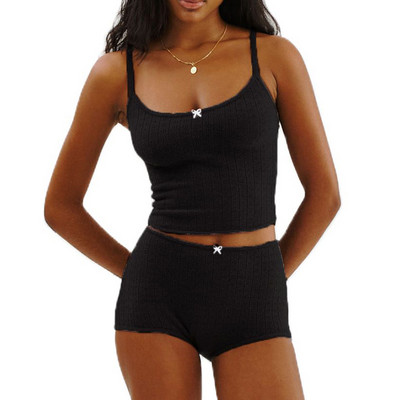 Maemukilabe Fairy Y2K 00s Vintage 2-osaline Kawaii Skull Print pidžaamakomplekt Armas valge Cami + minipüksid Grunge Coquette Lounge