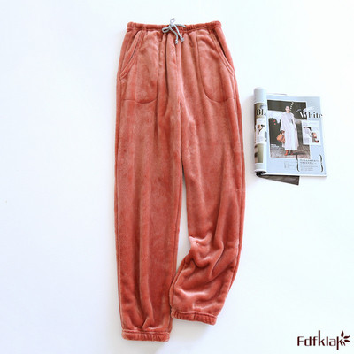 Fdfklak Slobodno vrijeme Donji dio za spavanje Parovi Flanel Mekane Udobne Nove zimske pidžame Hlače Debele dnevne odjeće Kućne hlače