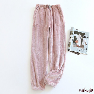 Fdfklak Slobodno vrijeme Donji dio za spavanje Parovi Flanel Mekane Udobne Nove zimske pidžame Hlače Debele dnevne odjeće Kućne hlače