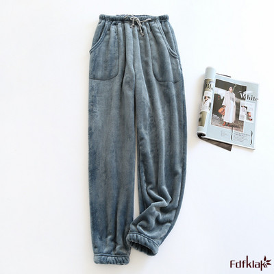 Fdfklak Slobodno vrijeme Donji dio za spavanje Parovi Flanel Mekane Udobne Nove zimske pidžame Hlače Debele dnevne odjeće Kućne hlače