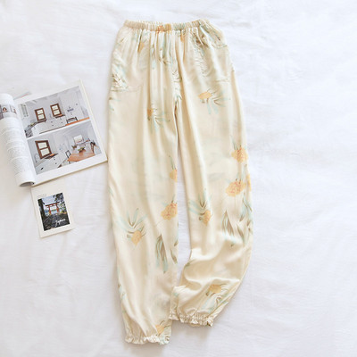 Βαμβακερό παντελόνι από βισκόζη Άνοιξη Καλοκαίρι Νέο φλοράλ στάμπα Πιτζάμα Παντελόνι Κοριτσίστικα για Υπνό Πυτζάμες Γυναικεία ρούχα