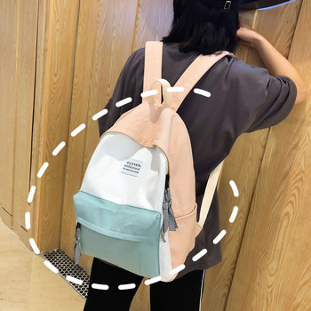 JULYCCINO Γυναικείο σακίδιο πλάτης καμβά μόδας Γυναικεία τσάντα ώμου Ραφή Χρώμα Σχολική τσάντα για έφηβες Παιδικές τσάντες πλάτης Mochila