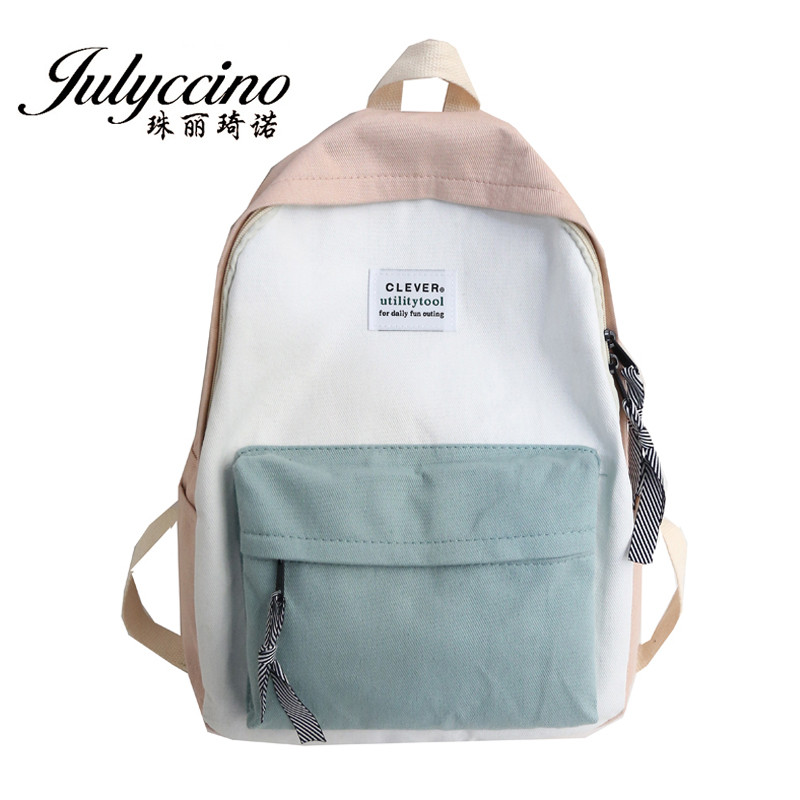 JULYCCINO Naiste lõuendist seljakott, mood naiste õlakott, värviline koolikott teismelistele tüdrukutele, lastele Mochila seljakott