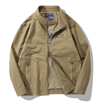 Μπουφάν με επίστρωση ανδρικού κεριού πολλαπλών κολάρων Φθινοπωρινό παλτό Σακάκι τσέπης Εξωτερικά ενδύματα εκτύπωσης Χρώμα φερμουάρ Solid Down Ανδρικά μπουφάν Camping