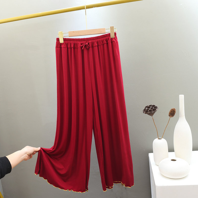 Fdfklak Mugavad Solid Modal Kärbitud Püksid Kevad Suvi Uus Avatud Kodu Magamispüksid Naiste salongiriietus vabaaja öine