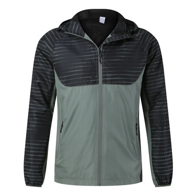 Jachetă lungă cu glugă pentru bărbați, cu mâneci moale, cu fermoar, buzunar de afaceri pentru haină, jachetă ușoară, haine la modă, bărbați, drumeții