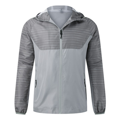 Jachetă lungă cu glugă pentru bărbați, cu mâneci moale, cu fermoar, buzunar de afaceri pentru haină, jachetă ușoară, haine la modă, bărbați, drumeții