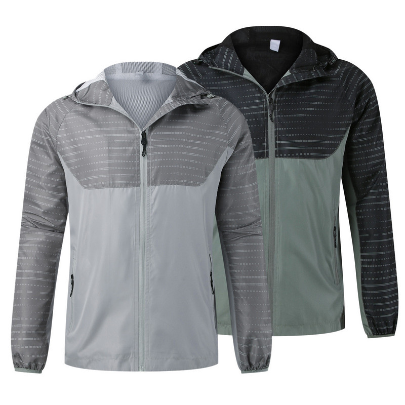 Jachetă lungă cu glugă pentru bărbați, cu mâneci moale, cu fermoar, buzunar de afaceri pentru haină, jachetă ușoară, haine la modă, bărbați, drumeții