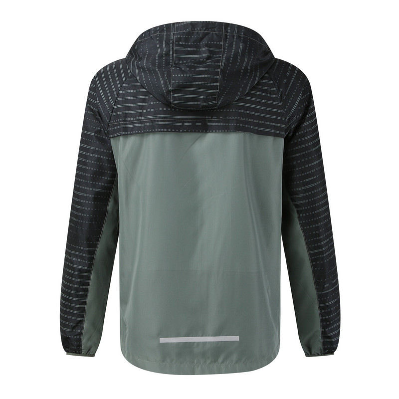 Jachetă lungă cu glugă pentru bărbați, cu mâneci moale, cu fermoar, buzunar de afaceri pentru haină, jachetă ușoară, haine la modă, bărbați, drumeții