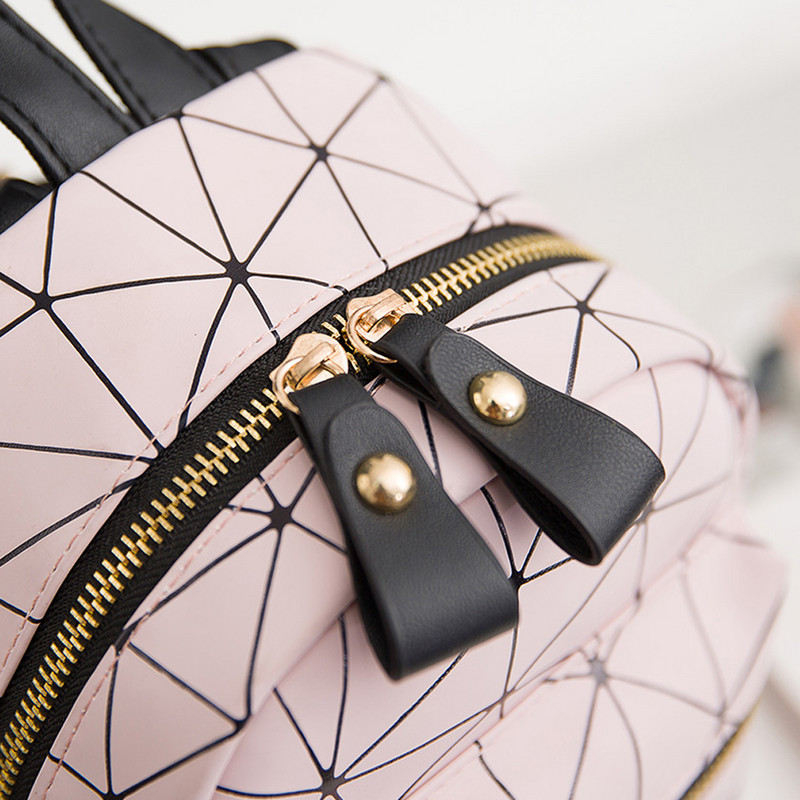 Moda fierbinte femei model geometric mini rucsac din piele PU umăr rucsac școală doamne fete geantă de călătorie