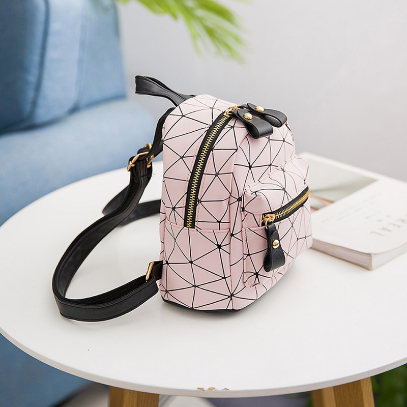 Moda fierbinte femei model geometric mini rucsac din piele PU umăr rucsac școală doamne fete geantă de călătorie
