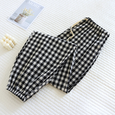 Uued paariruudulised püksid magamisriided Naiste puuvillased pidžaamapüksid, põhjapüksid salongirõivad puuvillased püksid magamisriided magamiseks